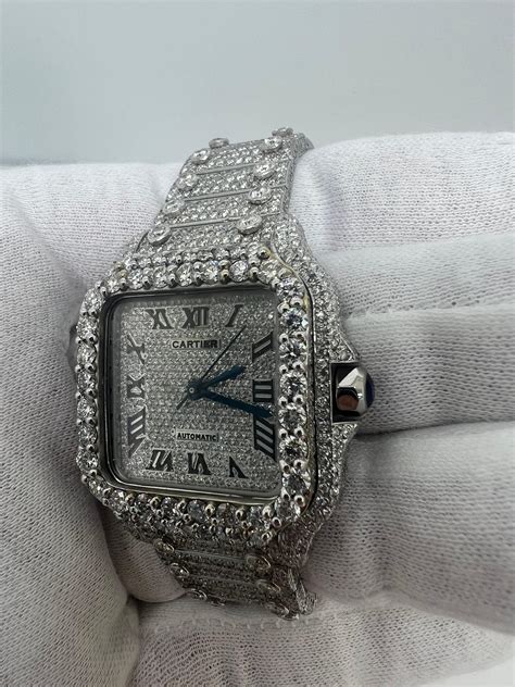 cartier santos midsize|cartier santos diamond bezels.